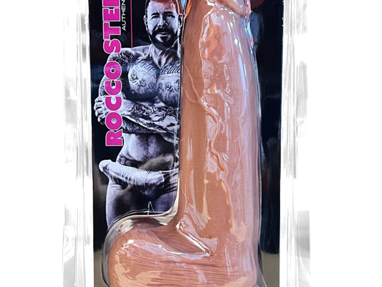 Rocco Steele Dildo in package from the front